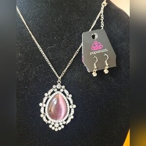 Paparazzi Purple Teardrop Necklace Set